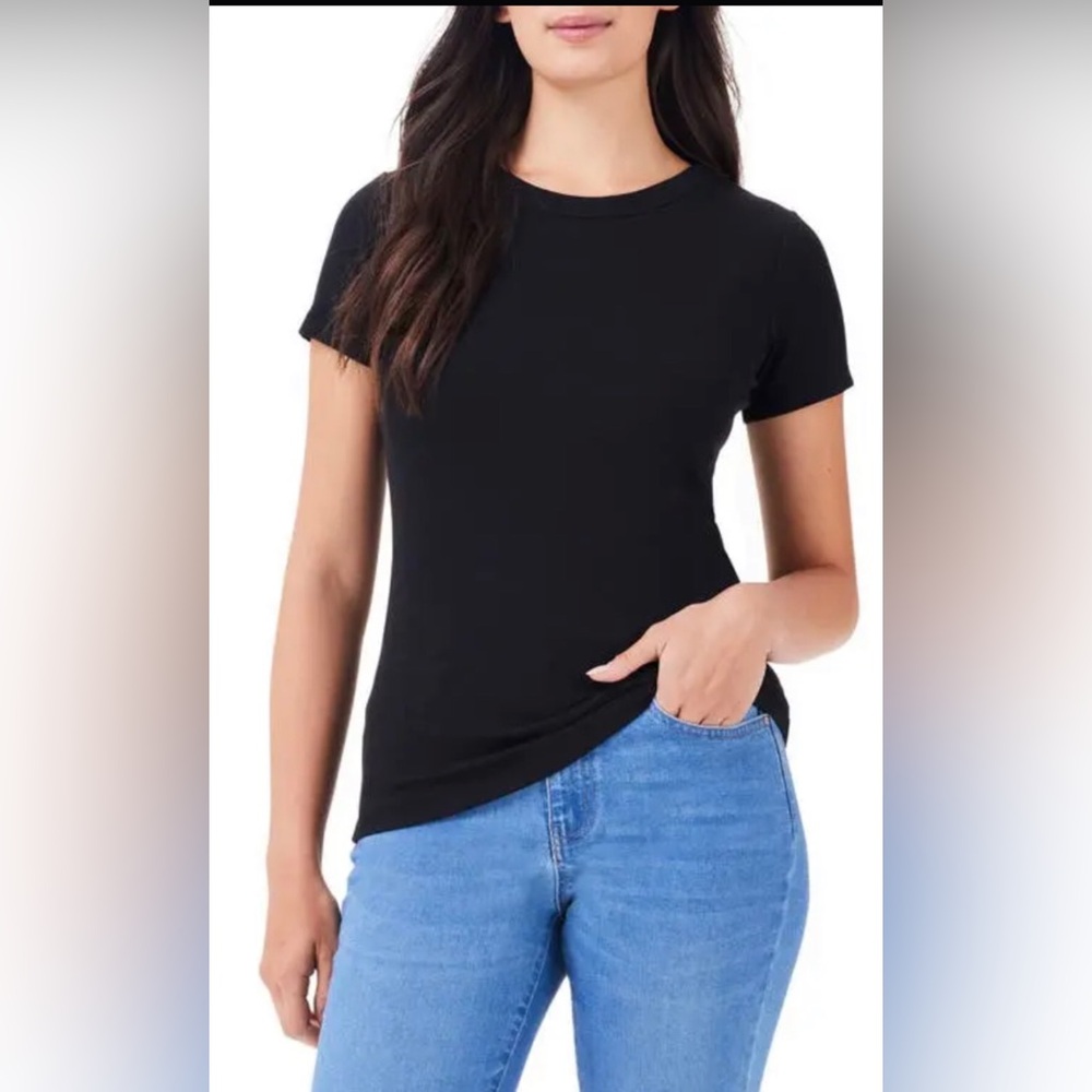 Magaschoni Black Short Sleeve Crewneck Tee Minimalist Casual Women’s Size M